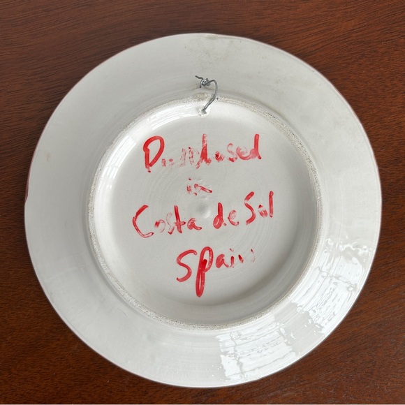 Decorative Hand Painted Floral Wall Plate Spain - Picture 5 of 7